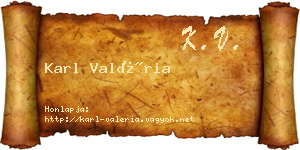 Karl Valéria névjegykártya