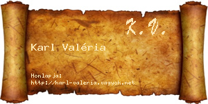 Karl Valéria névjegykártya